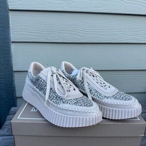 Dolce Vita Dolen Women's Silver Glitter Platform Sneakers